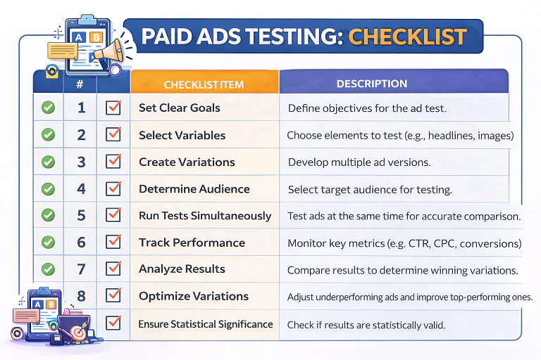 Paid Ads Testing: Checklist