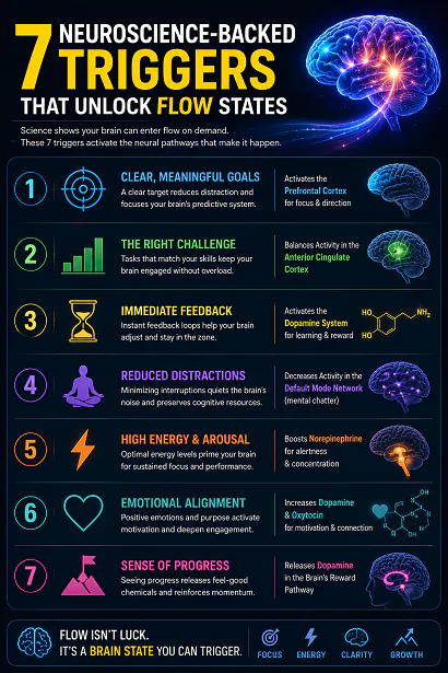 7 Neuroscience: Backed Triggers That Unlock Flow States