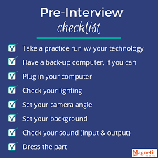 Pre-Interview Preparation: Checklist