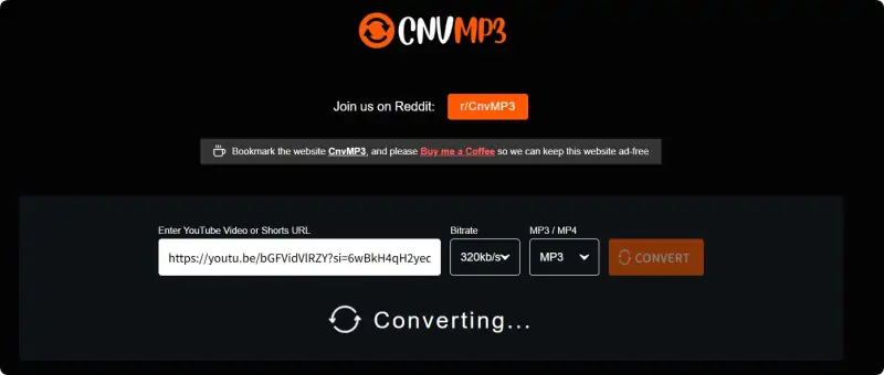 CNVmp3: YouTube to MP3/MP4 converter