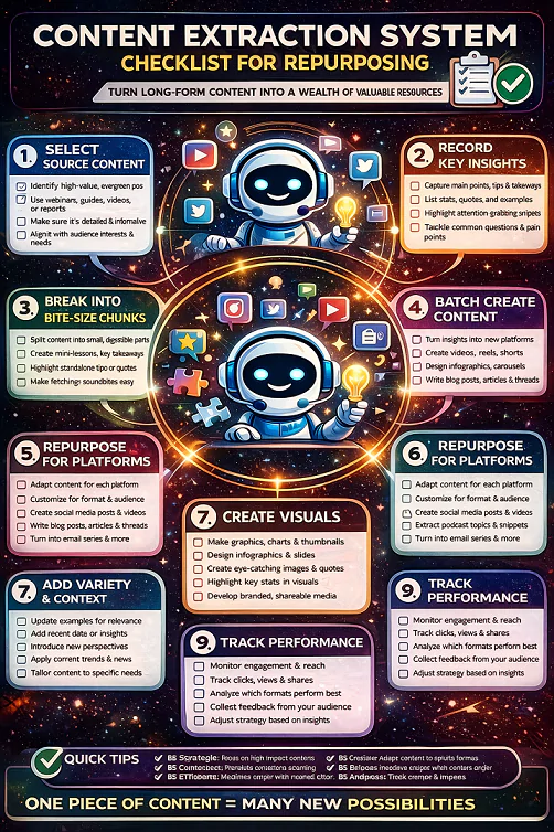 Content Extraction System Checklist for Repurposing